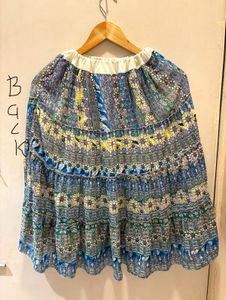 Tiered Floral Print Skirt