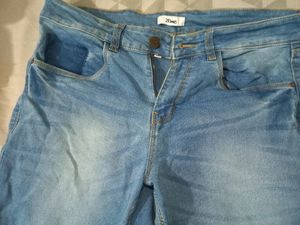 Blue Denim Jeans 3/4