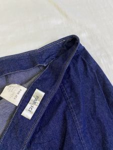 Denim Lace Ruffle Skirt Waist 28