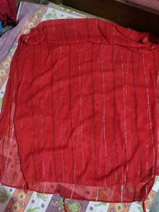 Red & Silver Striped Scarf