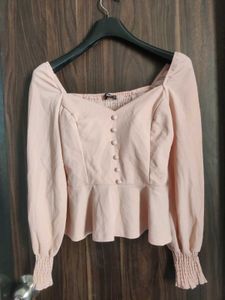 Elegant Peplum Long Sleeve Top