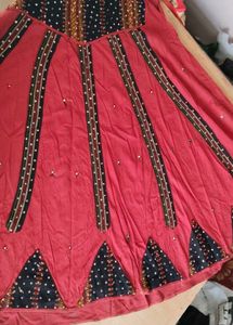 Red Embroidered Navratri Special Chaniya Choli