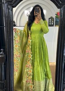 Orange Beautiful Gown Available In 3 Colour Teej