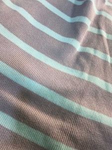 Cozy Striped V-Neck Knit Top - Mauve &amp; Mint