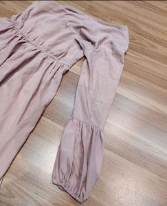 Blush One-Shoulder Ruffle Dress