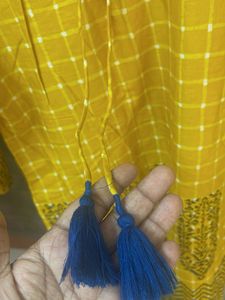 Yellow Checked Kurta