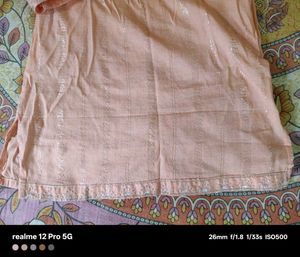 Peach Kurti with Silver Detail