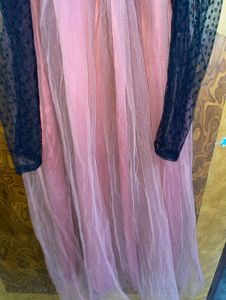 Athena Light Pink And Black Color Blocked Dress XL