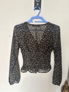 Sheer Peplum Top