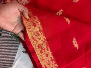 Red Saree with stitched blouse (women&#39;s)
