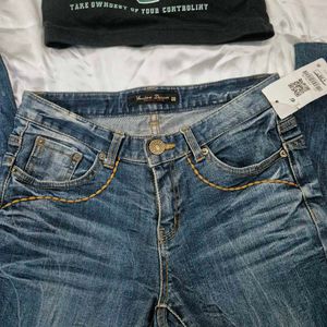 low waist straight fit Y2K Denim Jeans