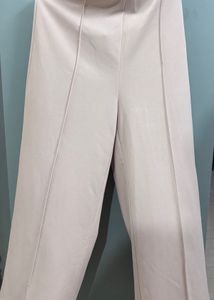 Beige Wide Leg Pants