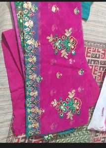 Pink Embroidered Saree