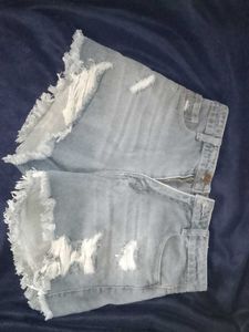 Denim Ripped Shorts