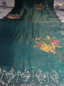 Elegant Green Embellished Saree