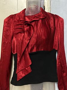 Pintrest Korean Silk Red &amp; Black Top