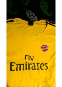 Yellow Arsenal &#34;Fly Emirates&#34; Football Jersey