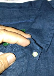 NEW ORVIS Navy Blue linen Shirt