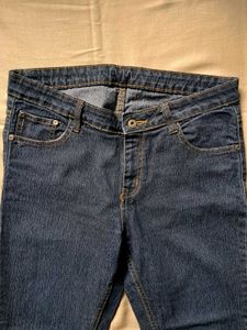 Women’s Mid-Rise Dark Indigo Jeans | Waist 34"