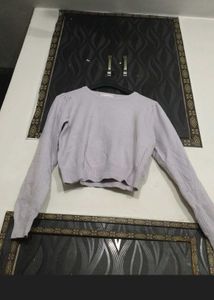 Cropped Lavender Long Sleeve Top