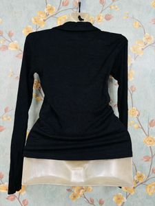 Black Long Sleeve Polo Shirt