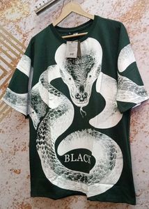Snake Print Drop Shoulder T-Shirt