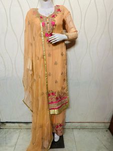 Peach Embroidered Salwar Kameez