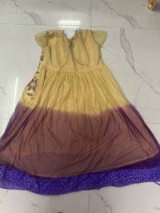 Violet And Sandal Color Dress, Medium Size