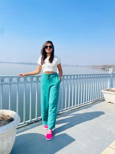 Beautiful White nd green co-ord set