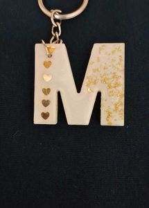 Resin M Letter Keychain