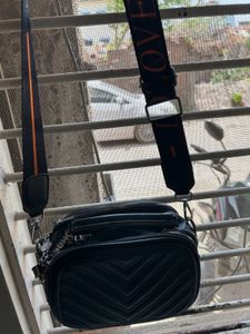 Black Quilted Crossbody Bag