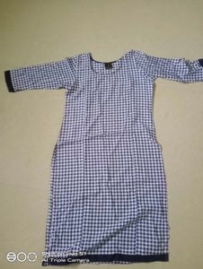 Checked Kurti Blue White
