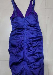 Elegant Purple Ruched Dress
