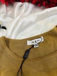 Tortilla brown Puff Sleeve knitted Top