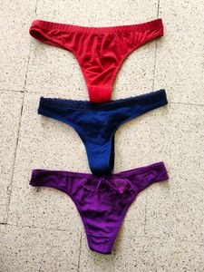 3 Thong Style Small Size Panties