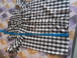 Chic Gingham Cold Shoulder Top