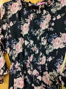 Women Fit and Flare Multicolour Below Knee Dress