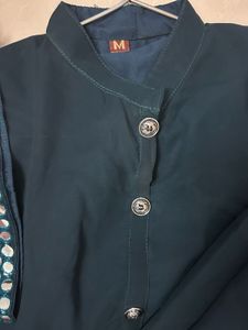Teal blue co-ord Set With Georgette fabric