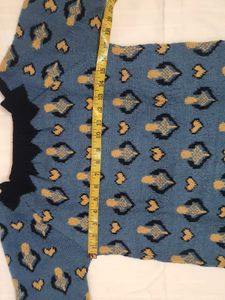 Blue Animal Print Sweater