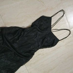 Black Metallic Mini Dress