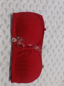 Red Strapless Bra
