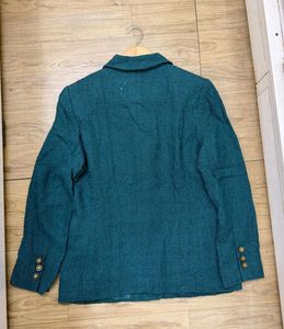 Teal Tweed Blazer -