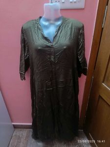 Xl Elegant Olive Green A Line Kurta