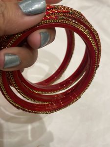 Red &amp; Gold Bangle Set