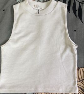 White Ribbed Tank Top