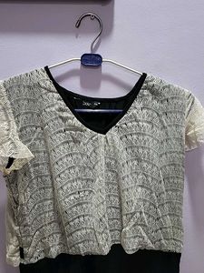 Lace Detail Black Dress