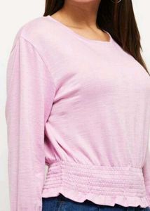Smocked Round Neck Top 🧣