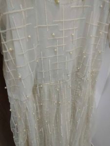 Elegant Ivory Pearl Embellished Dress