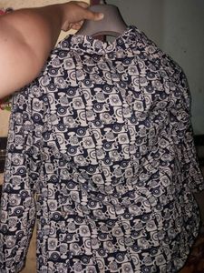 Patterned Button-Up Shirt
