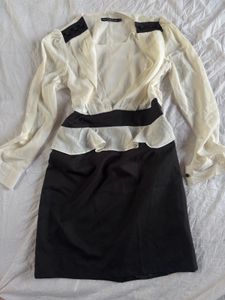 💕🧸🤍black And White Dress